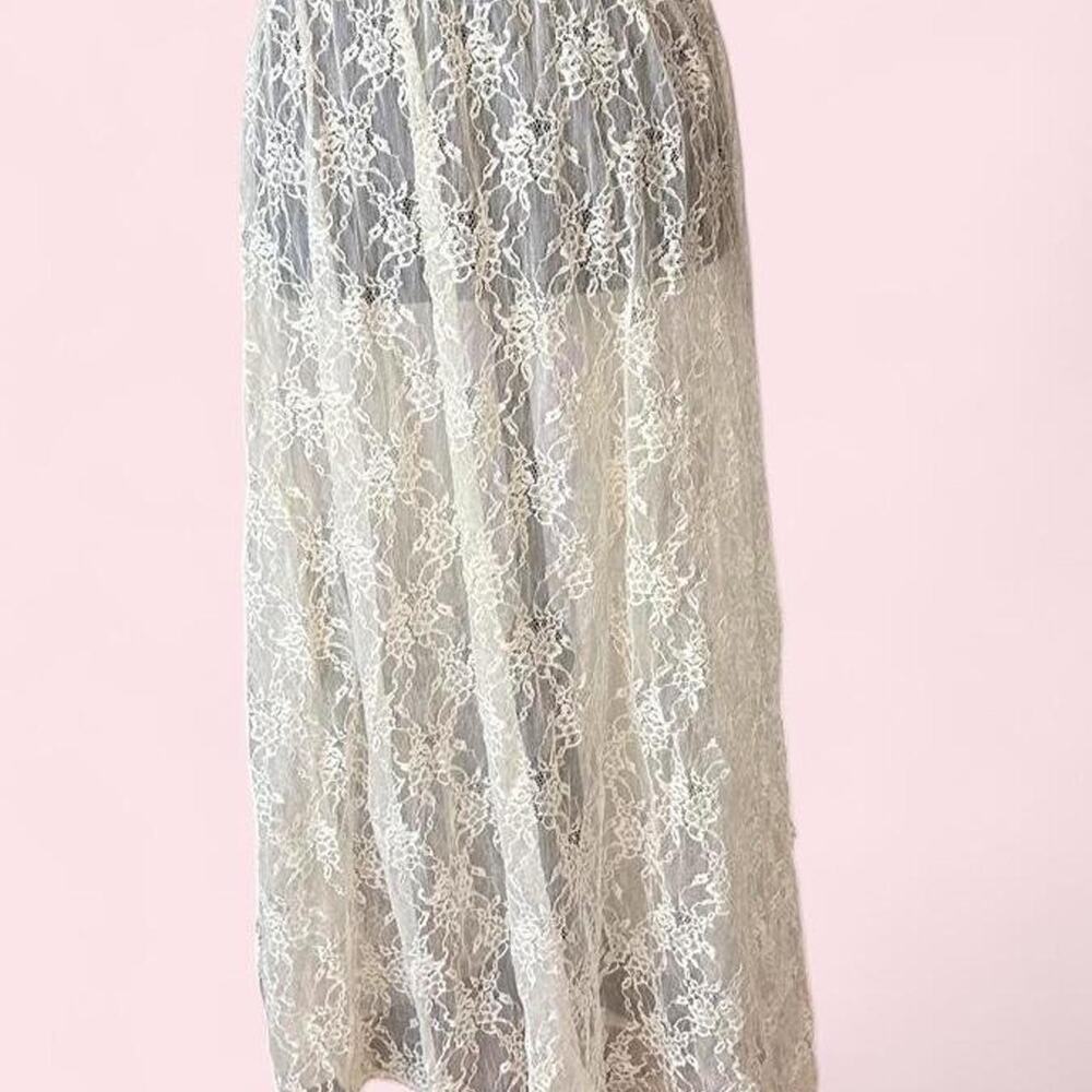 Stradivarius size large cream lace midi skirt lace bohemian coquette fairycore